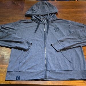 Peloton Blue Zip Up Hooded Sweatshirt Size XL